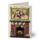 Personalized Photo Christmas Cards - Fireplace Greetings - 11987
