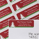 Personalized Holiday Return Address Labels - Christmas Tree - 12038
