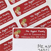 Personalized Return Address Labels - Christmas Ornaments - 12055