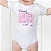 Personalized Baby Girl Clothes - Birth Date - 12073