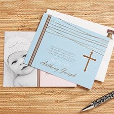 God Bless Baby Personalized Thank You Cards - 12170