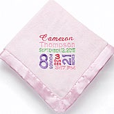 Personalized Baby Blankets for Girls - Birth Announcement - 12197