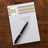 Personalized Monogram Notepads - Classy Stripes - 12226