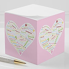 Personalized Sticky Note Cubes - Her Heart Of Love - 12227