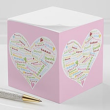 Personalized Sticky Note Cubes - Her Heart Of Love - 12227