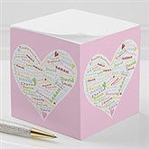 Personalized Sticky Note Cubes - Her Heart Of Love - 12227