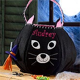 Personalized Halloween Trick or Treat Bags - Black Cat - 12239