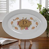Personalized Fall Serving Platter - Autumn Leaves - 12295