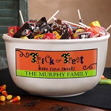 Personalized Halloween Candy Bowl - Trick or Treat Sweets - 12301