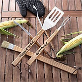 Personalized BBQ Utensil Set - Grill Master Design - 1231