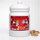 Personalized Disney Christmas Cookie Jar - Mickey Mouse & Minnie Mouse - 12328