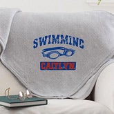 Personalized Girls Sports Fleece Sweatshirt Blanket - 12365