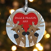 Personalized Christmas Ornaments - Reindeer Heart - 12369