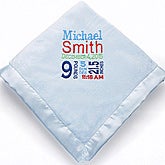 Personalized Baby Blankets for Boys - Birth Announcement - 12372