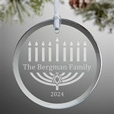 Personalized Hanukkah Ornament - Menorah - 12428