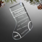 Personalized Christmas Ornaments - Favorite Things Christmas Stocking - 12442