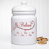 Personalized Christmas Cookie Jar - We Believe - 12444