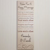 Personalized Canvas Art - Rules for A Happy Marriage - 12522