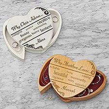 Personalized Jewelry Boxes - Why I Love You Heart - 12532