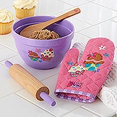 Kids Cupcake Baking Set - Bowl, Rolling Pin, Oven Mit and Spoon - 12544