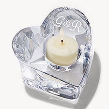 Personalized Couples Crystal Heart Votive Candle Holder - 12566