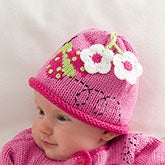 Personalized Baby Girls Sweater - Ladybugs & Flowers - 12572