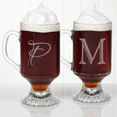 Personalized Glass Mug Set - Initial Monogram - 12662