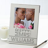 Personalized Silver Wedding Picture Frames - Mr & Mrs - 12688