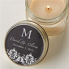 Personalized Candle Tin Favors - Damask Monogram - 12689