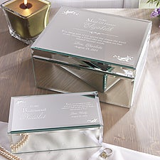Personalized Bridesmaid Gift Mirrored Jewelry Boxes  - 12714