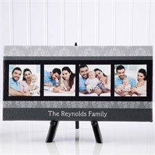 Personalized Photo Canvas Art - Damask Photo Message - 12745