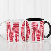 Personalized Ladies Coffee Mugs - Repeating Names - 12868