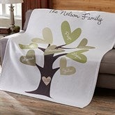 Personalized Family Throw Blanket - Leaves of Love  - 12871