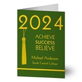 Personalized Graduation Greeting Cards - Achieve, Success, Believe - 12956