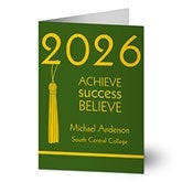 Personalized Graduation Greeting Cards - Achieve, Success, Believe - 12956