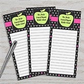 Personalized Teacher's To Do List Notepad - Green Apple - 12977
