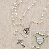 Personalized First Communion Rosary for Girls - Pearl - 12989