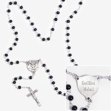 Personalized First Communion Rosary for Boys - Onyx - 12990