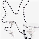 Personalized First Communion Rosary for Boys - Onyx - 12990