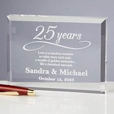 Personalized Anniversary Glass Keepsake Gift - 13025