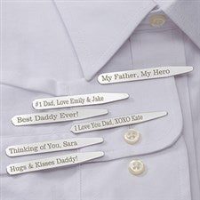 Personalized Silver Collar Stays Set - 13065