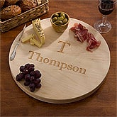 Personalized Lazy Susan Serving Tray - Maple - 13073D