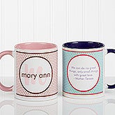 Personalized Coffee Mugs - Polka Dot Monogram - 13137