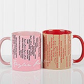 Personalized Coffee Mugs - Cascading Names - 13138