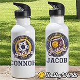 Personalized Sports Water Bottles - Smiley Sports - 13310