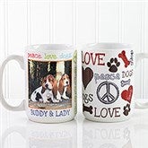 Personalized Pet Coffee Mugs - Peace, Love, Dogs - 13349