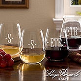 Personalized Monogram Stemless Wine Glass Set - Luigi Bormioli - 13361