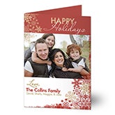 Personalized Photo Christmas Cards - Snowflake Greetings - 13366
