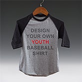Design Your Own Kids Baseball T-Shirt - 3/4 Length Raglan Sleeves - 13396