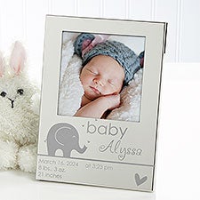 Personalized Silver Baby Picture Frame - Precious Child - 13429
